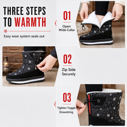 Women's High‑Top Winter Snow Boots, Waterproof Non‑Slip Tall Boots with Thick Plush Lining & Thick Sole for Outdoor Snowy Days👢