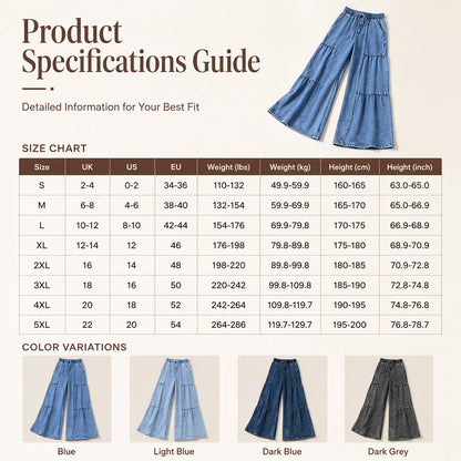 Women's High Waist Wide Leg Denim Pants