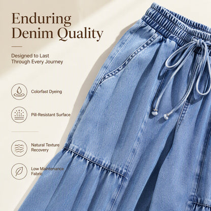 Women's High Waist Wide Leg Denim Pants