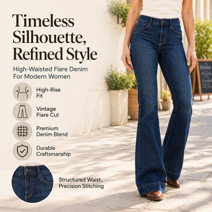 Women's Retro High-Waisted Flare Jeans