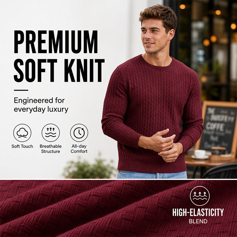 Men's Casual Crew Neck Knitted Sweater