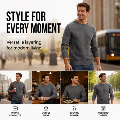 Men's Casual Crew Neck Knitted Sweater