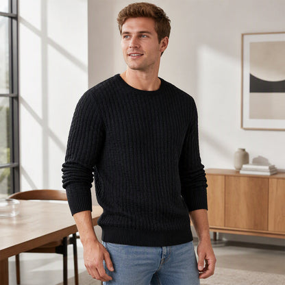 Men's Casual Crew Neck Knitted Sweater