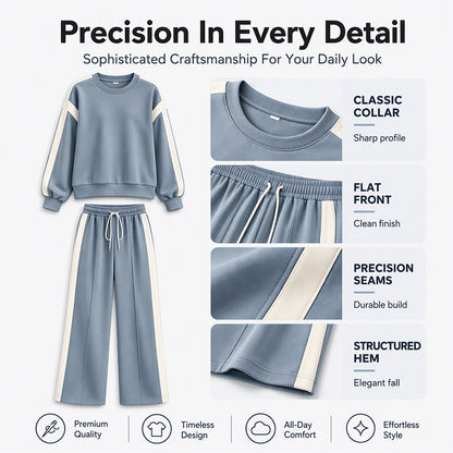 Women's Crewneck Sweatshirt & Wide-Leg Pants Set