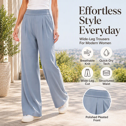 Women's Lightweight High-Waist Wide-Leg Pants