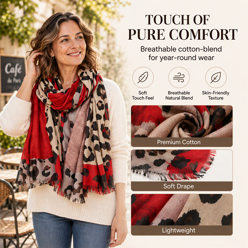 🌸🧣Versatile Lightweight Leopard Print Shawl Scarf