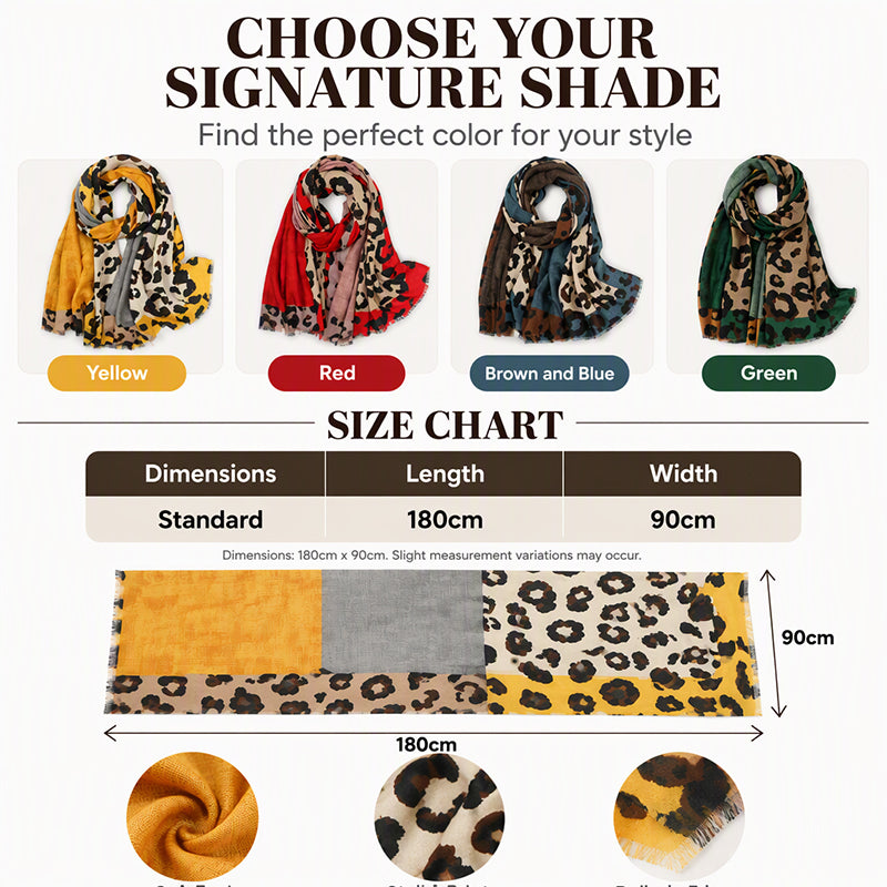 🌸🧣Versatile Lightweight Leopard Print Shawl Scarf