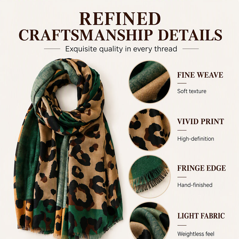 🌸🧣Versatile Lightweight Leopard Print Shawl Scarf