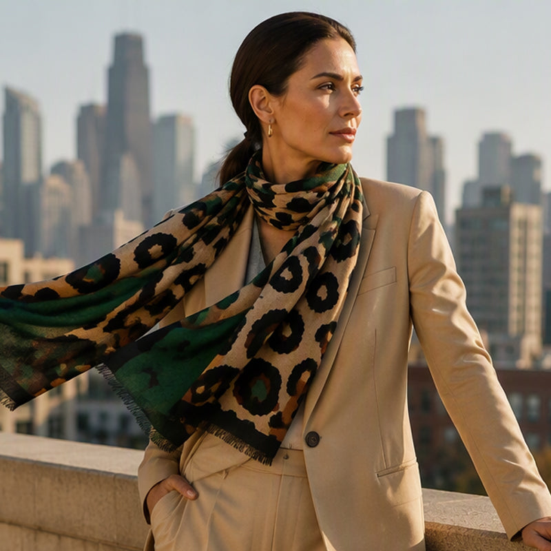 🌸🧣Versatile Lightweight Leopard Print Shawl Scarf