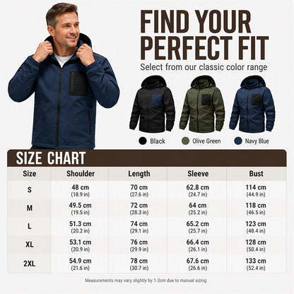 Men's Outdoor Windbreaker Jacket with Detachable Hood
