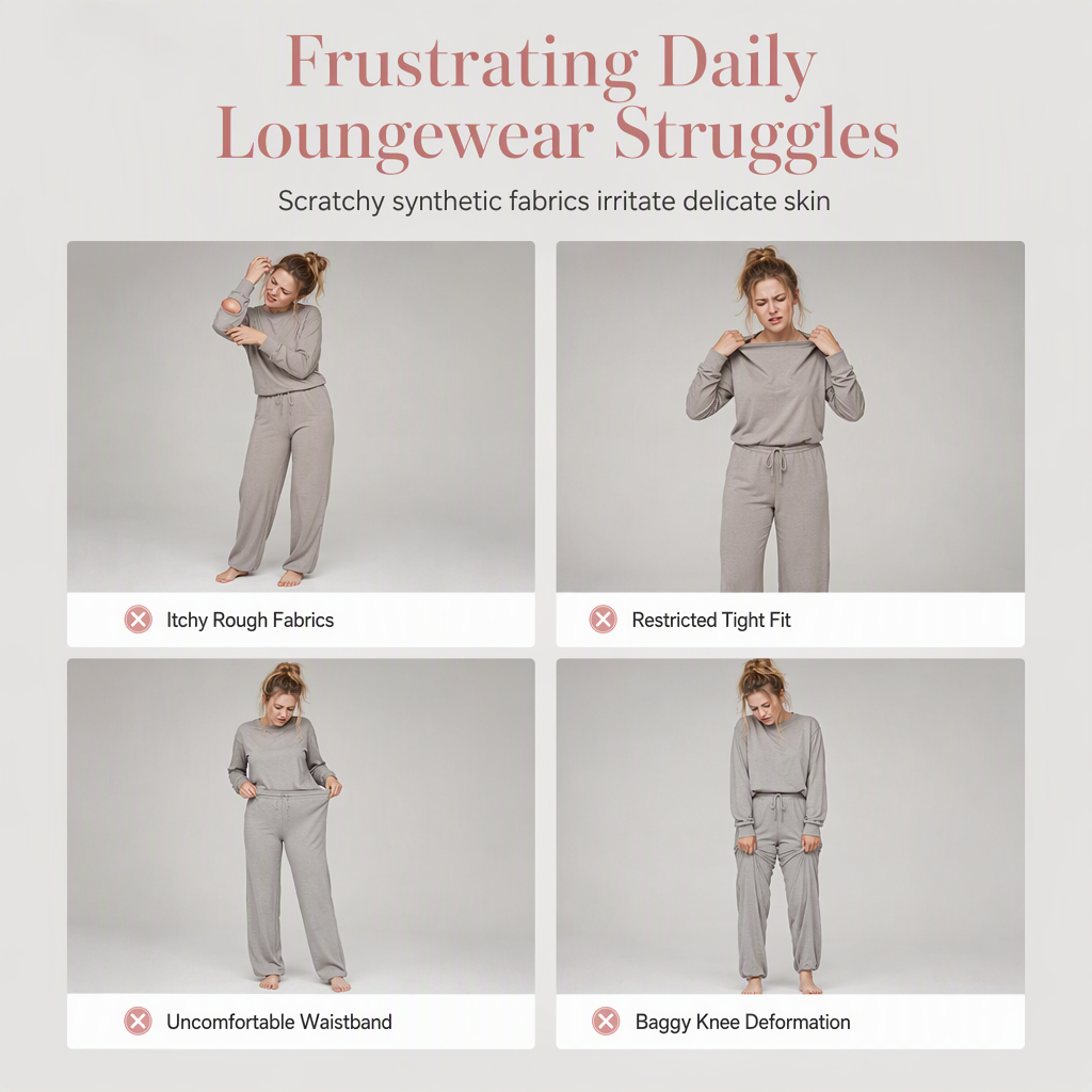 Women's Casual Two-Piece Knit Lounge Set with Mock Neck Long Sleeve Sweatshirt and High-Waisted Wide-Leg Pants