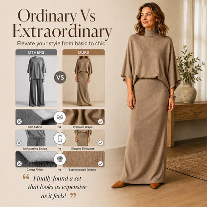 💖Women's Batwing Sleeve Top & Maxi Skirt Set
