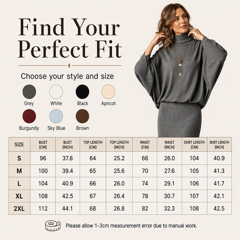 💖Women's Batwing Sleeve Top & Maxi Skirt Set