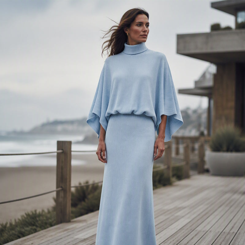 💖Women's Batwing Sleeve Top & Maxi Skirt Set