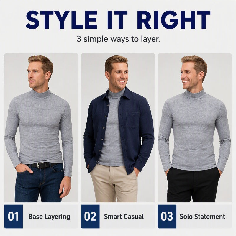 🔥Men's Slim Fit Mock Turtleneck Top
