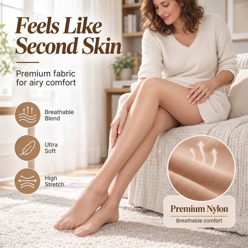 Indestructible Run-Free Sheer Tights – Tear-Resistant & Tummy-Control (Anti-Snag)