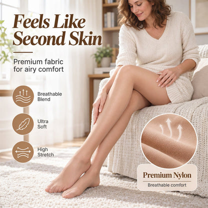 Indestructible Run-Free Sheer Tights – Tear-Resistant & Tummy-Control (Anti-Snag)