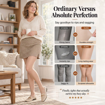 Indestructible Run-Free Sheer Tights – Tear-Resistant & Tummy-Control (Anti-Snag)