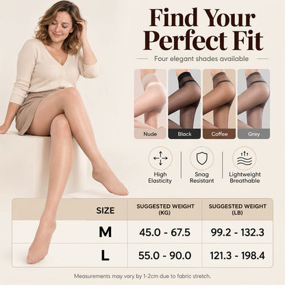 Indestructible Run-Free Sheer Tights – Tear-Resistant & Tummy-Control (Anti-Snag)