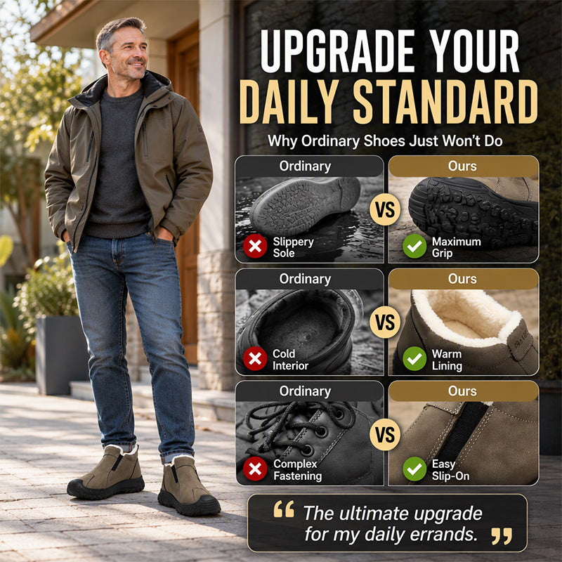 Men's Winter Plush-Lined Walking Shoes