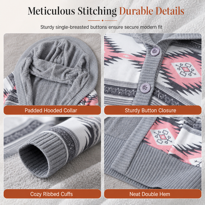 Women's Mid-Length Hooded Knit with Cotton Lining