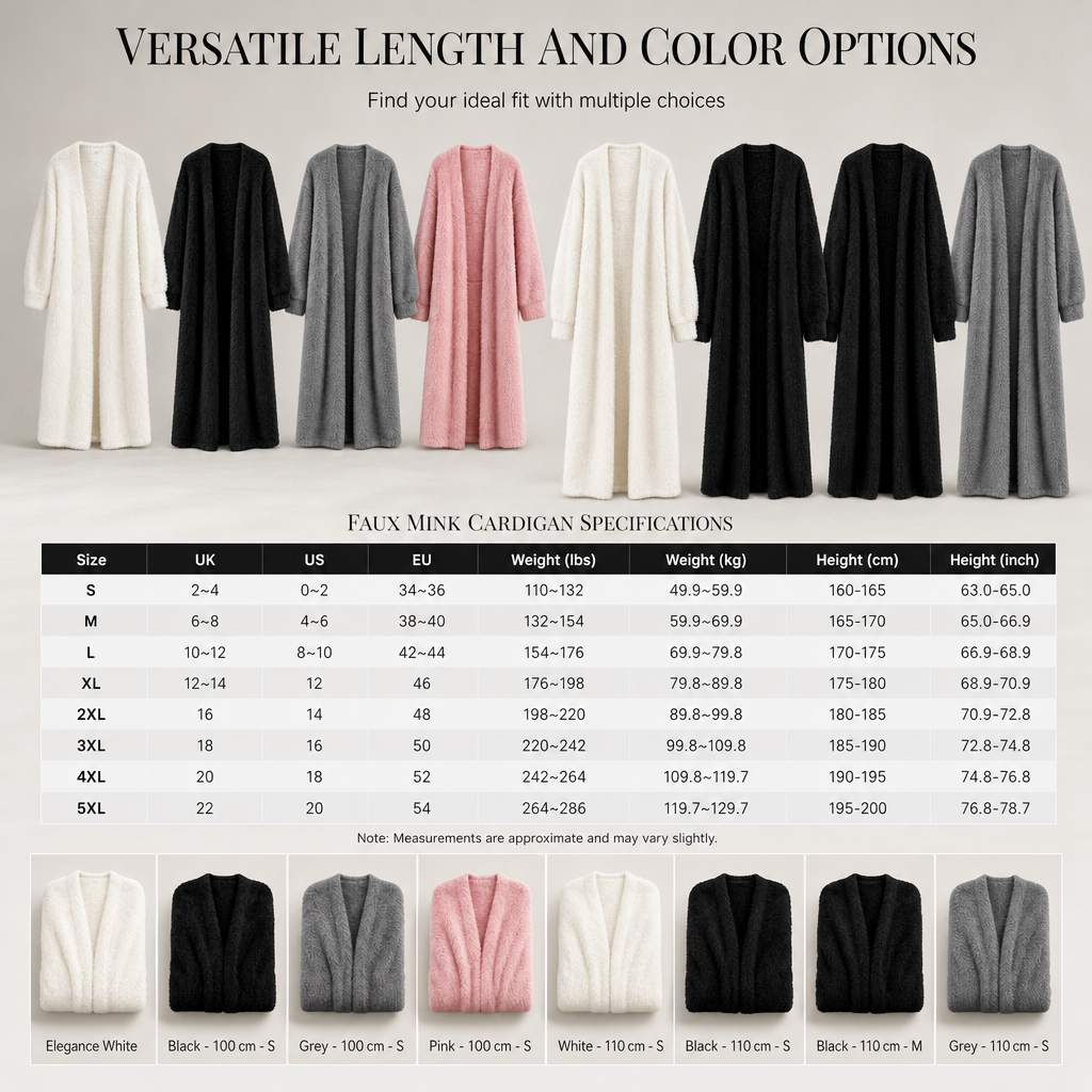💖 🧸Women's Faux Mink Fleece Long Cardigan Sweater Fluffy Oversized Knit Coat for Autumn and Winter