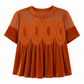 Women's Solid Short Sleeve Top with Ruffle Collar
