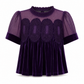 Women's Solid Short Sleeve Top with Ruffle Collar