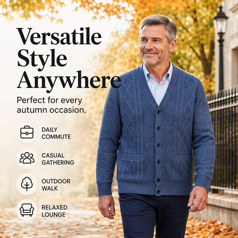 Men's Classic Thermal Cardigan Sweater