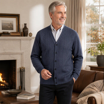 Men's Classic Thermal Cardigan Sweater