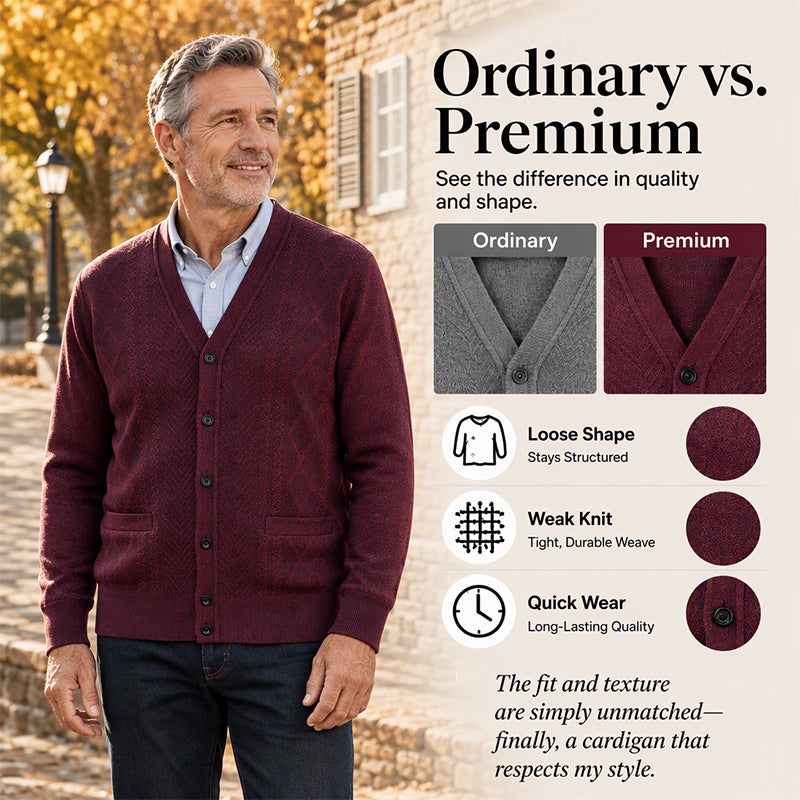 Men's Classic Thermal Cardigan Sweater