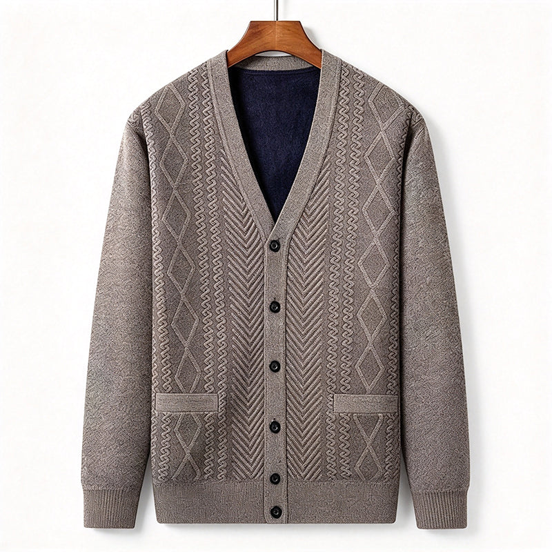 Men's Classic Thermal Cardigan Sweater