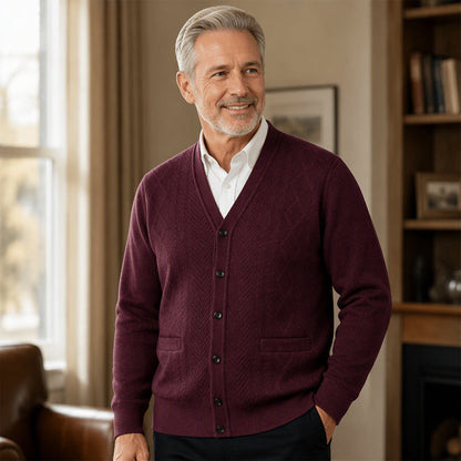 Men's Classic Thermal Cardigan Sweater