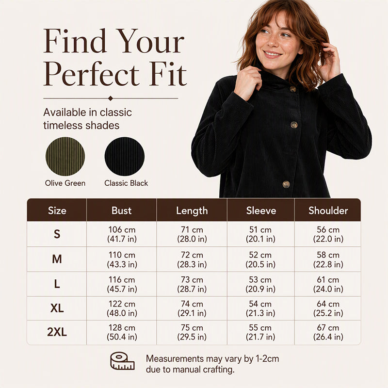 Women's Casual Corduroy Asymmetric Jacket