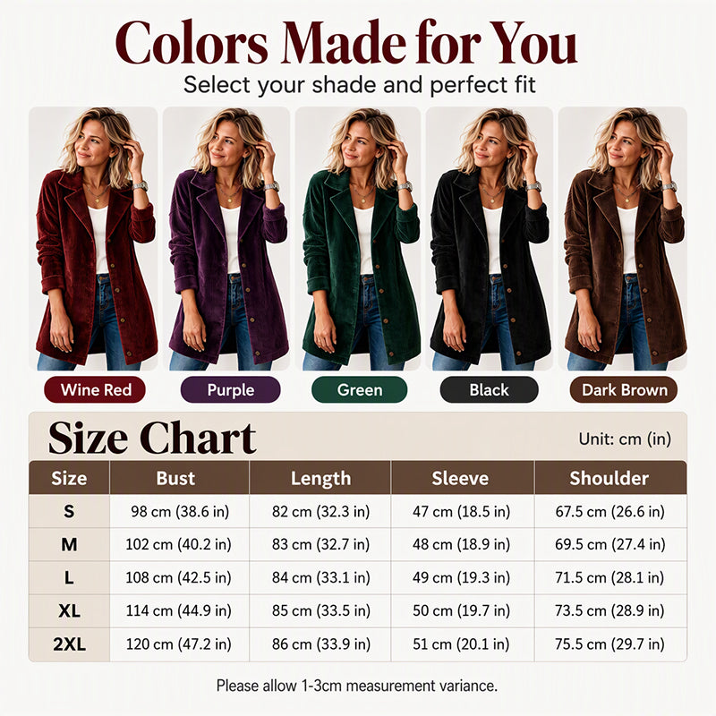Women's Casual Corduroy Button-Down Jacket