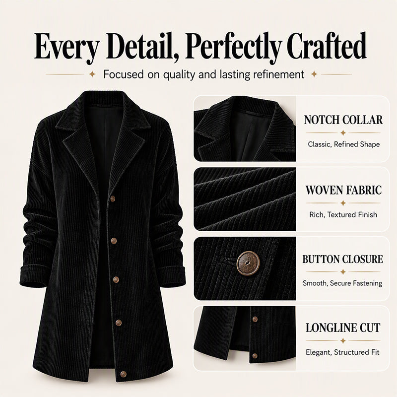 Women's Casual Corduroy Button-Down Jacket