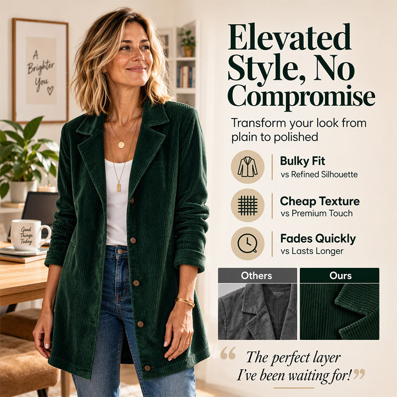 Women's Casual Corduroy Button-Down Jacket