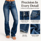 Women's Double-Button High-Waisted Bootcut Jeans