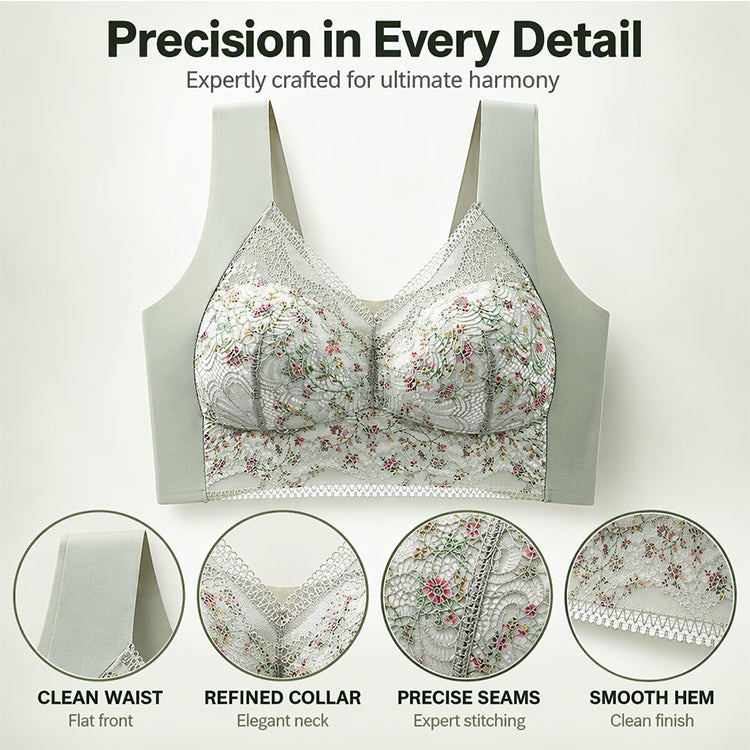 Women's Seamless Floral Lace Support Bra