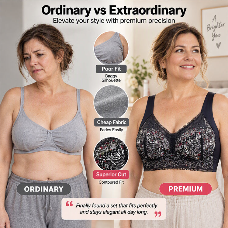 Women's Seamless Floral Lace Support Bra