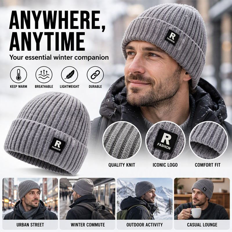 🧢 Men's Slouchy Knit Warm Skull Cap