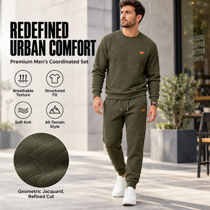 🌈 Men's Casual Textured Jacquard Sports Set