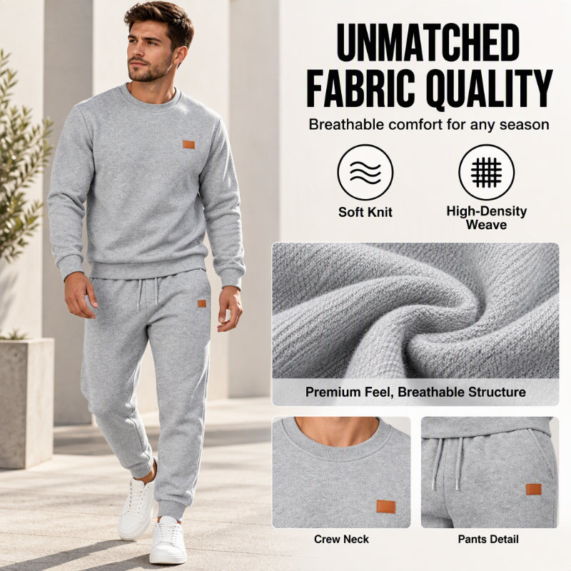 🌈 Men's Casual Textured Jacquard Sports Set