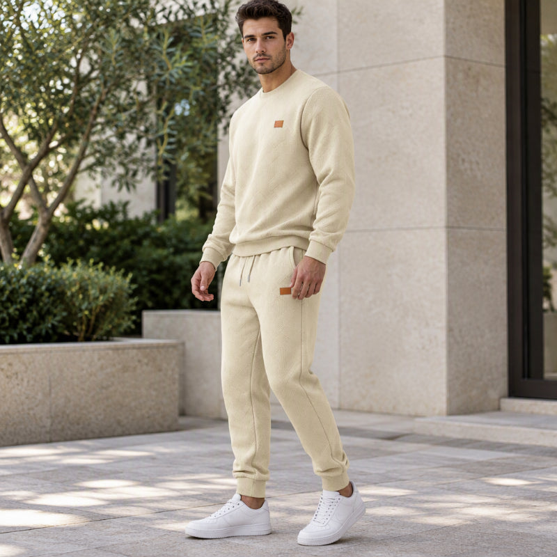🌈 Men's Casual Textured Jacquard Sports Set