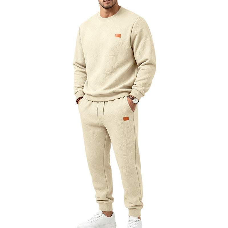 🌈 Men's Casual Textured Jacquard Sports Set