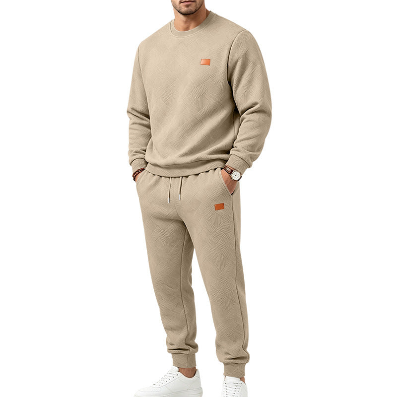 🌈 Men's Casual Textured Jacquard Sports Set