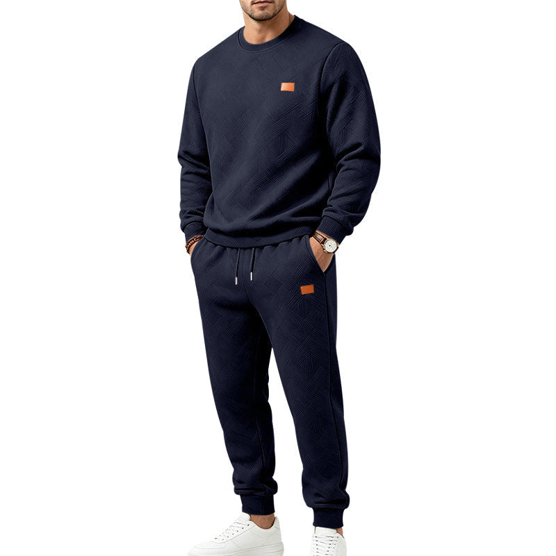 🌈 Men's Casual Textured Jacquard Sports Set
