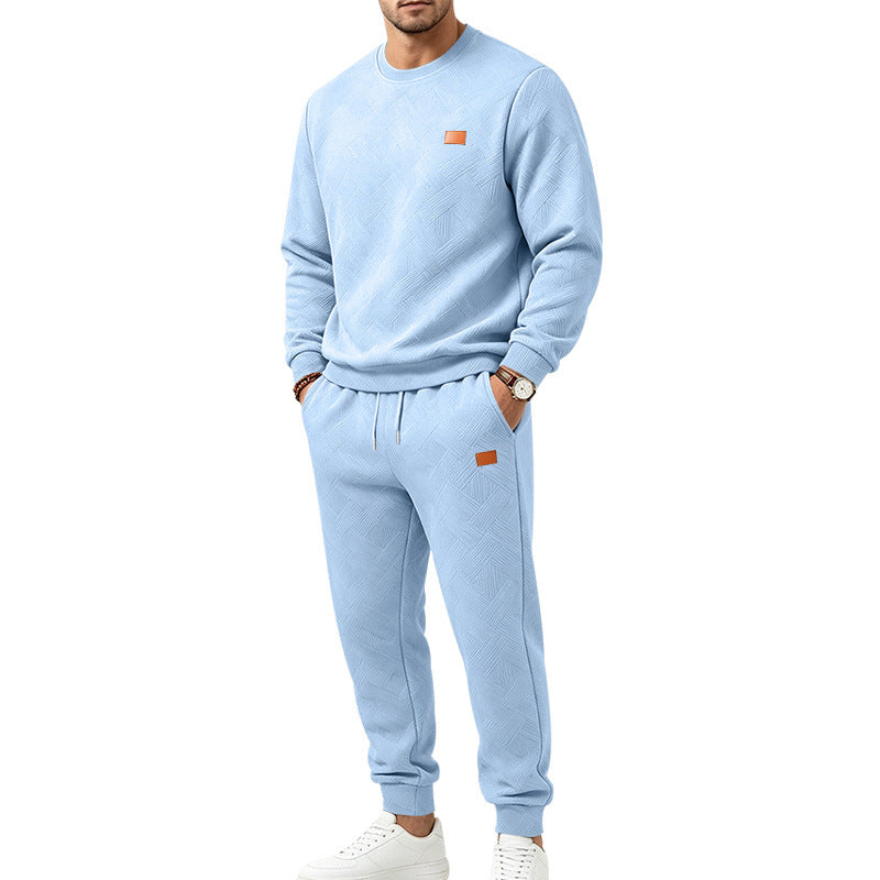 🌈 Men's Casual Textured Jacquard Sports Set