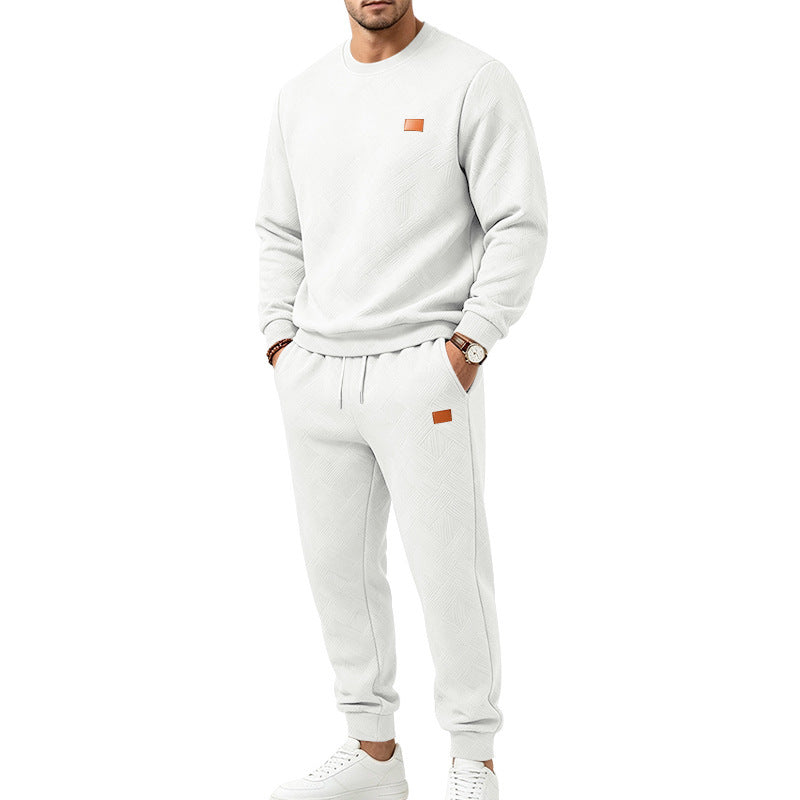 🌈 Men's Casual Textured Jacquard Sports Set