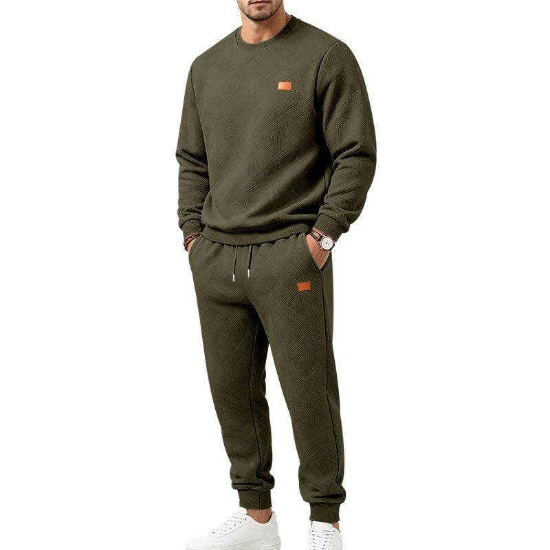 🌈 Men's Casual Textured Jacquard Sports Set
